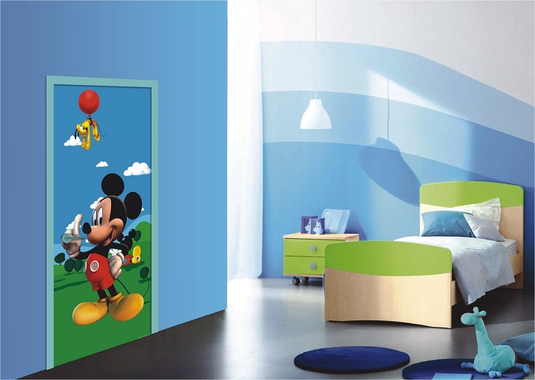 Fototapeten Kinderzimmer schöne Micky Maus Türposter bestellen