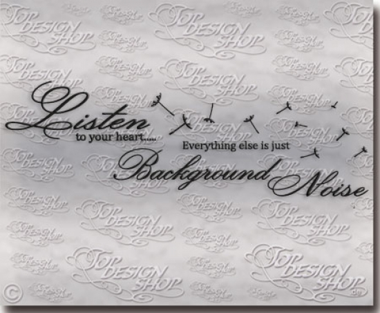 Schöner Liebes Wandtattoo Spruch in englisch Listen to your heart