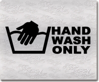 hand wash only sticker autoaufkleber