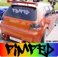auto aufkleber text pimped graffiti