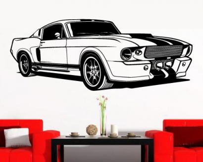 Wohnzimmer dekoration auto sportwagen wand aufkleber wand-tatoos