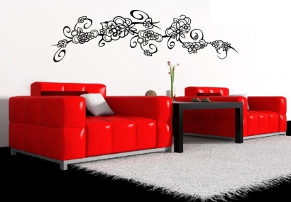 wandtattoo wand aufkleber blume ranke wandtattoos