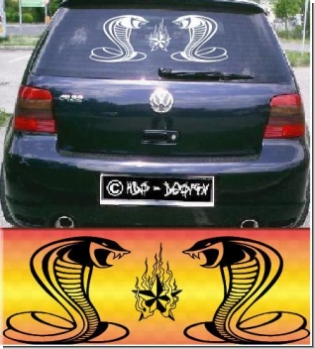 auto aufkleber sticker cobra schlange snake