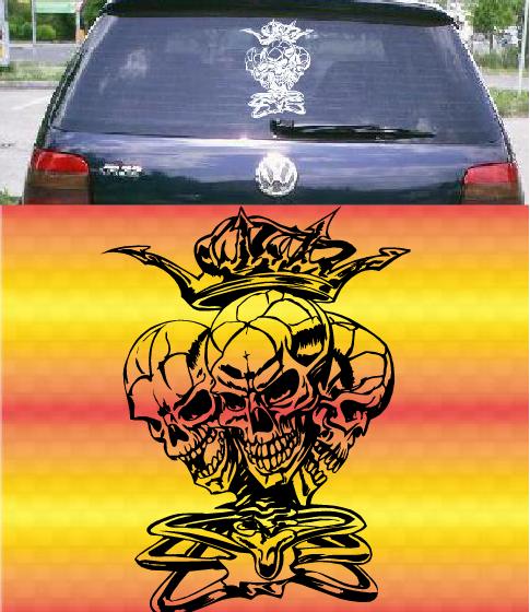 totenkopf skull toten krone schaedel fun aufkleber autoaufkleber auto  aufkleber