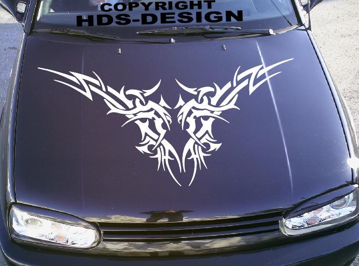 AUFKLEBER AUTO MOTORHAUBE Autoaufkleber Tattoo Tuning Rock Heavy