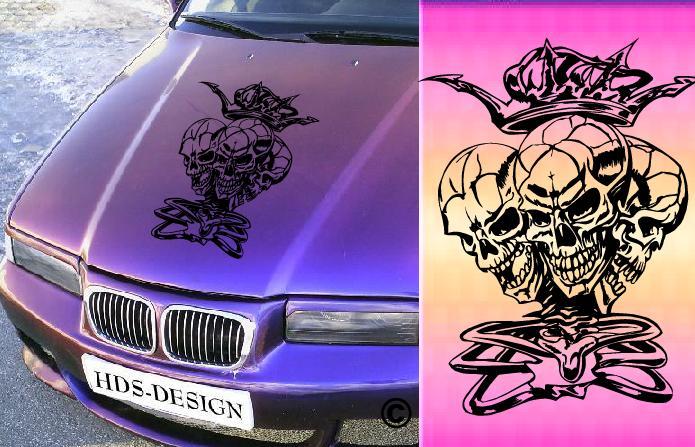 Car Tattoo Skull - Auto Aufkleber Totenkopf Motorhauben Sticker - Shop