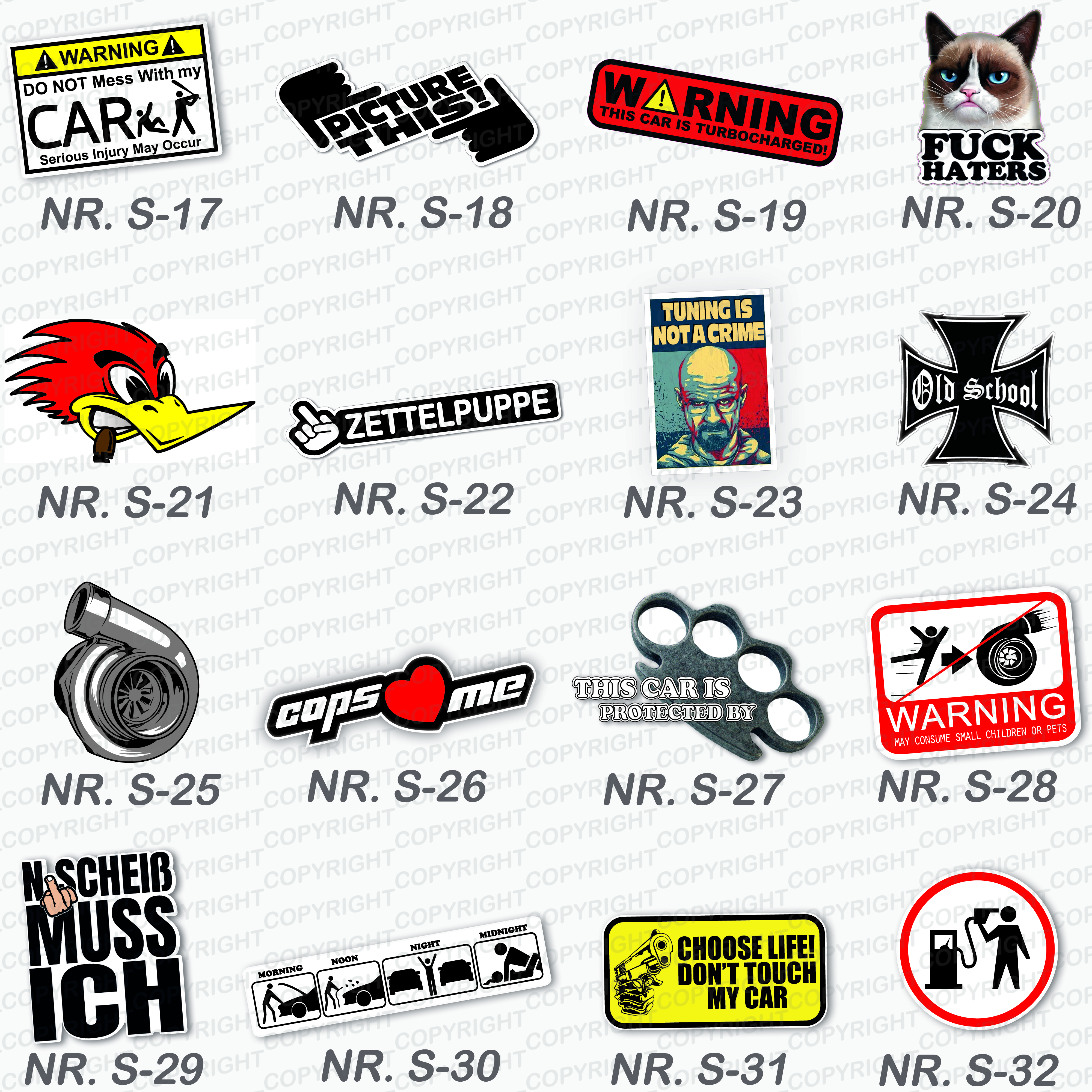 Aufkleber Set für Laptop Auto Skateboard Motorrad Sticker Pack