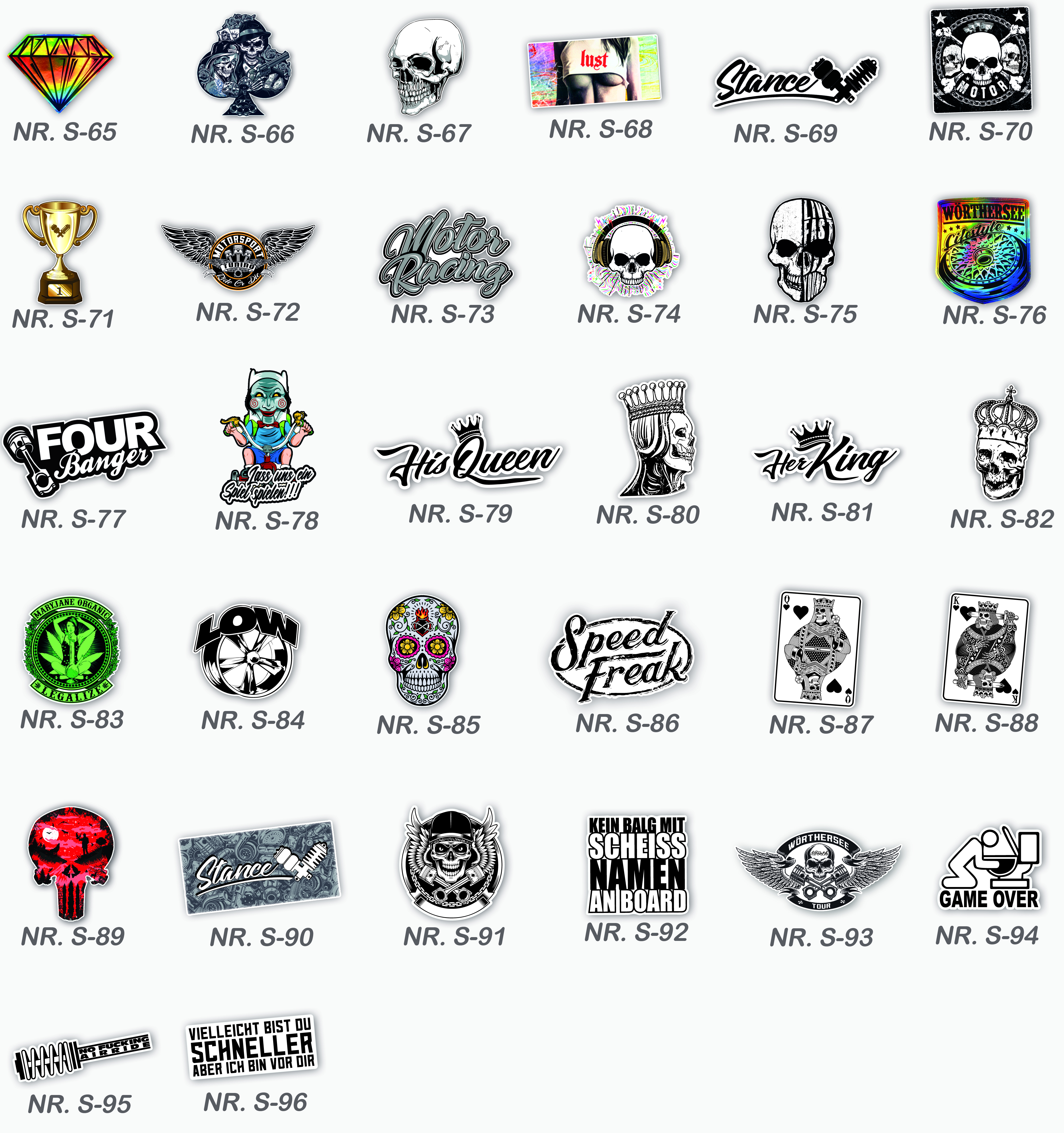 Aufkleber Set für Laptop Auto Skateboard Motorrad Sticker Pack