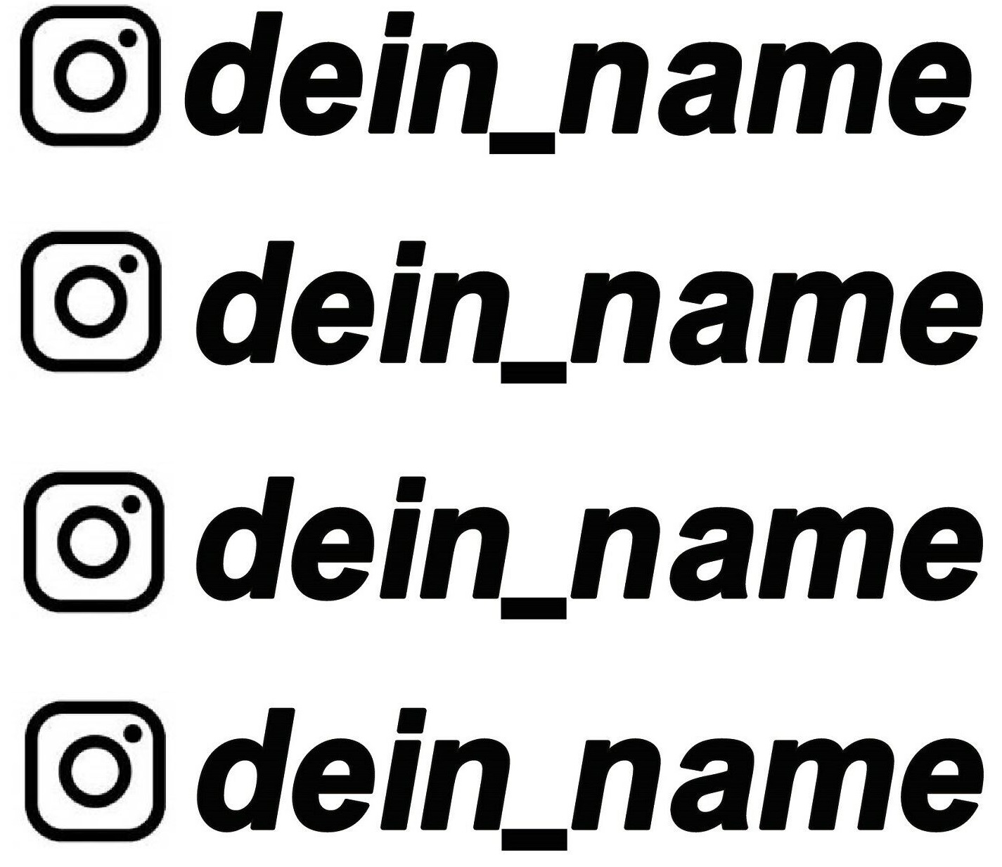 Aufkleber Instagram Logo + Namen günstig im Set kaufen