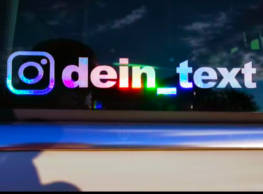 Instagram Aufkleber Auto in Oilslick Hologramm Folie Tuning