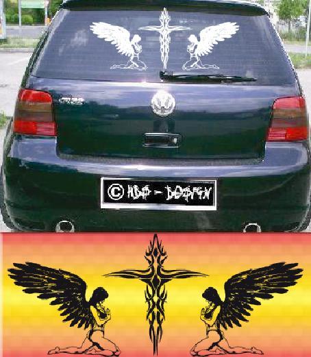 Autoaufkleber Kreuz mit Totenkopf: Sticker fürs Auto