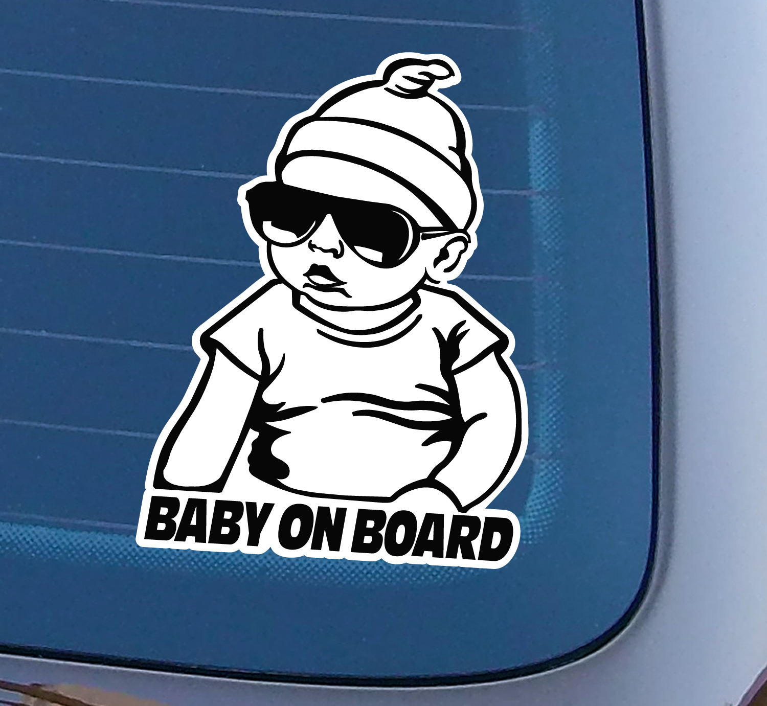 Baby On Board Sticker Aufkleber Hangover Baby Kind Autoaufkleber schwarz weiß 
