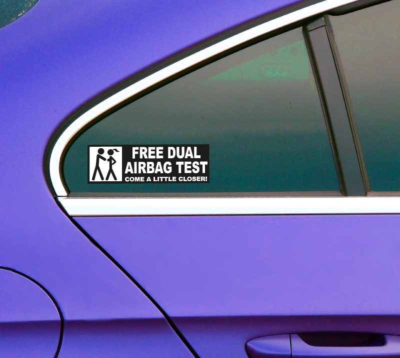 Airbag Heckscheiben Fun Sticker - lustiger Test Auto Aufkleber