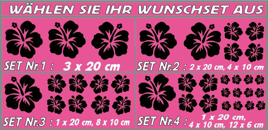 Auto Aufkleber Blumen SET 10