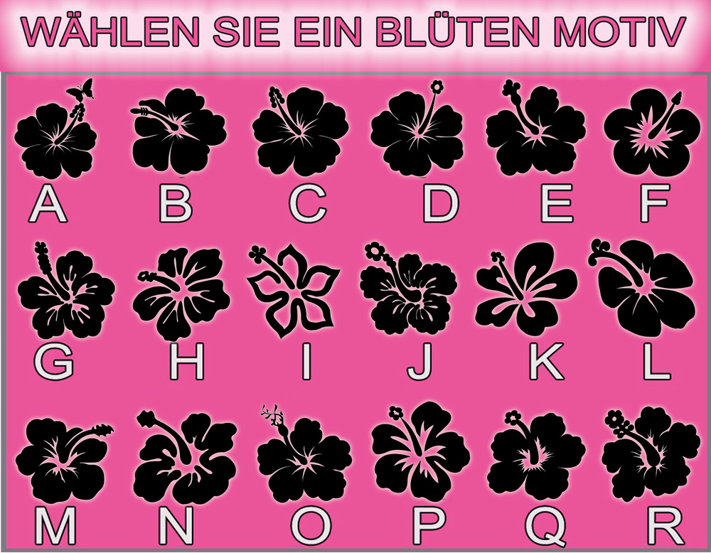 Aufkleber für Auto - Individuelle Hibiskus Autoaufkleber Blumen - Hawaii  Aufkleber fürs Auto und Ranken – Folien Sticker selbst gestalten