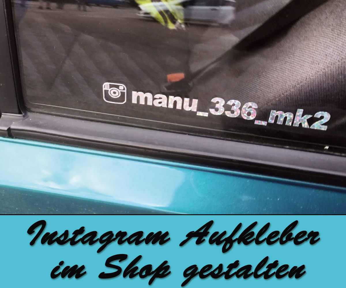 Instagram Aufkleber Auto & Motorrad Sticker mit Namen selbst