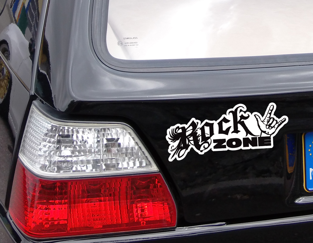Heavy metal sticker und Rock Zone Autoaufkleber
