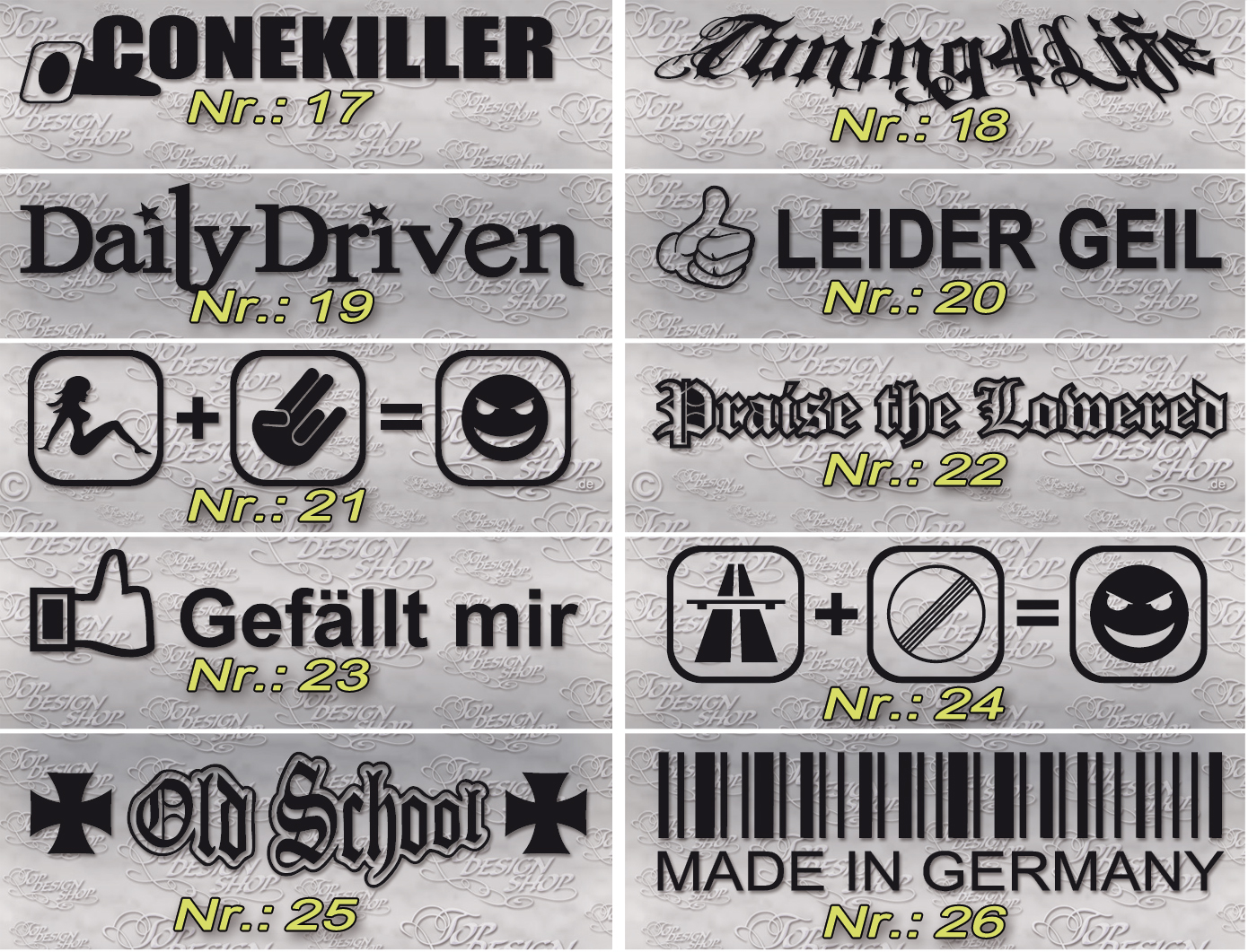 Frontscheibenaufkleber & Static Lifestyle Tuning Sticker