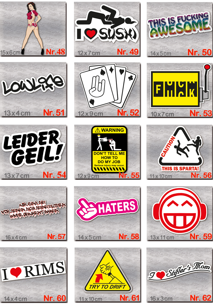 Dub Style Aufkleber Jdm Euro Sticker Gunstig Im Set Coole Tuning Aufkleber