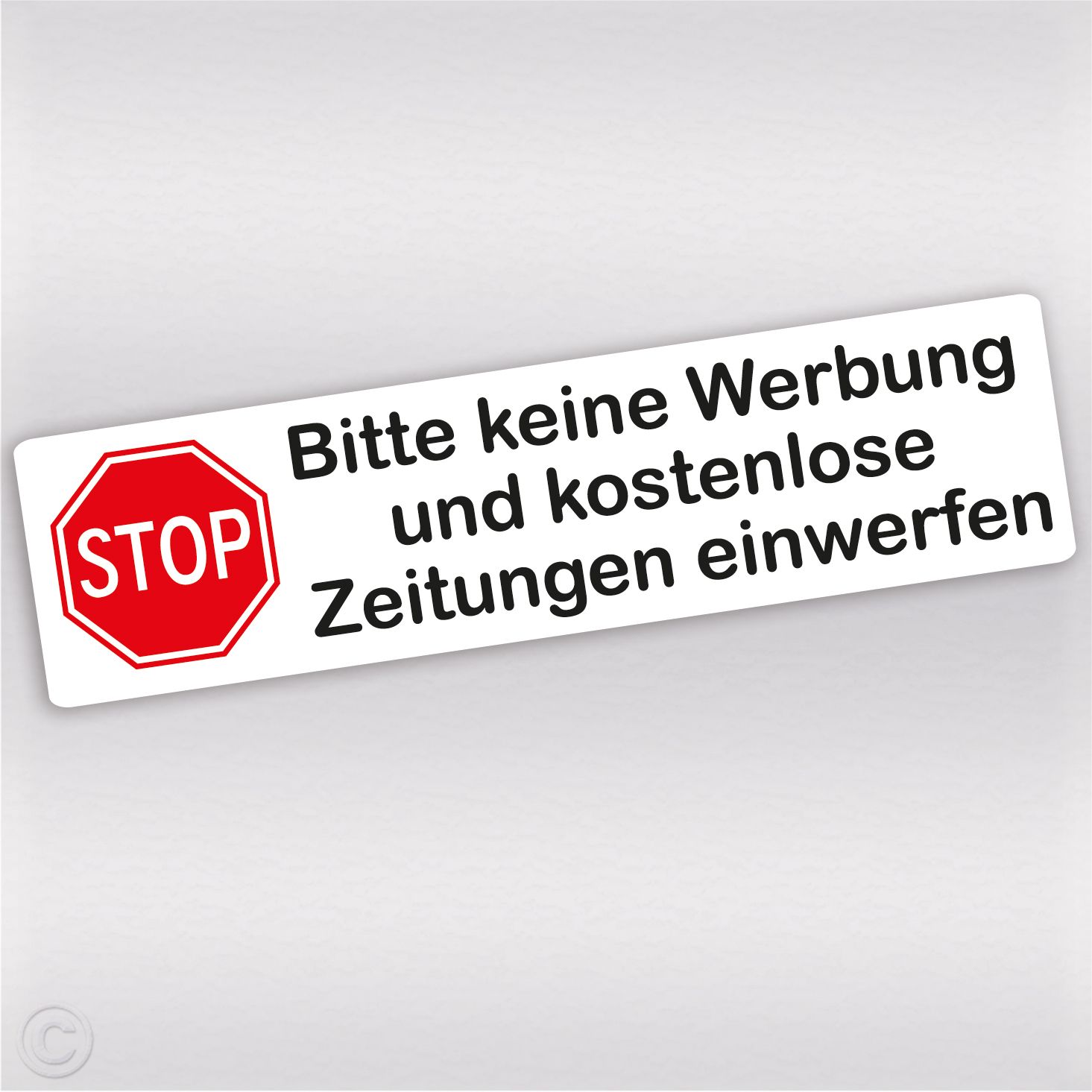 Aufkleber keine Werbung mit Stop Schild in rot - Briefkasten Aufkleber