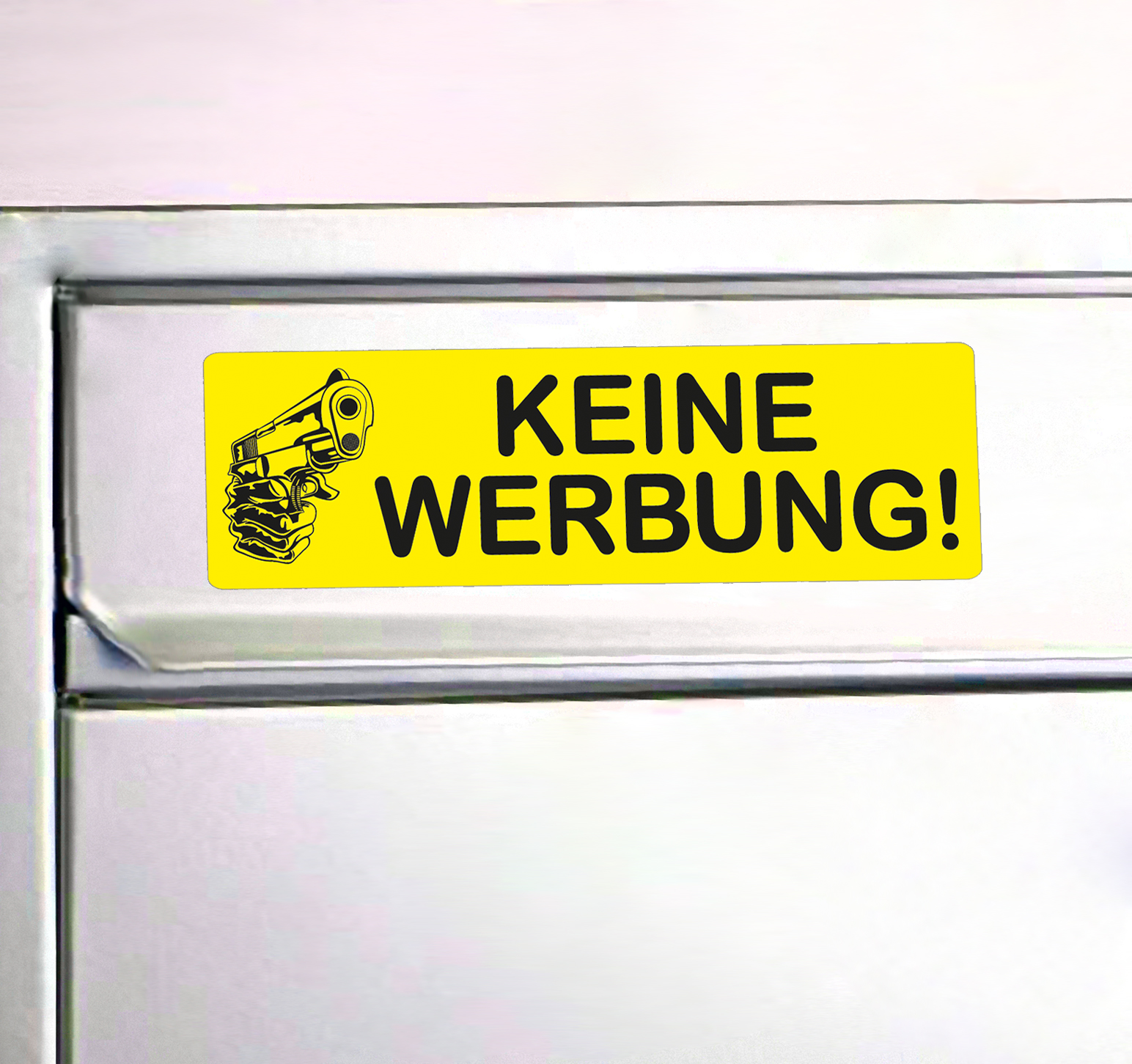 3D-Aufkleber - Bitte keine Werbung - in gelb