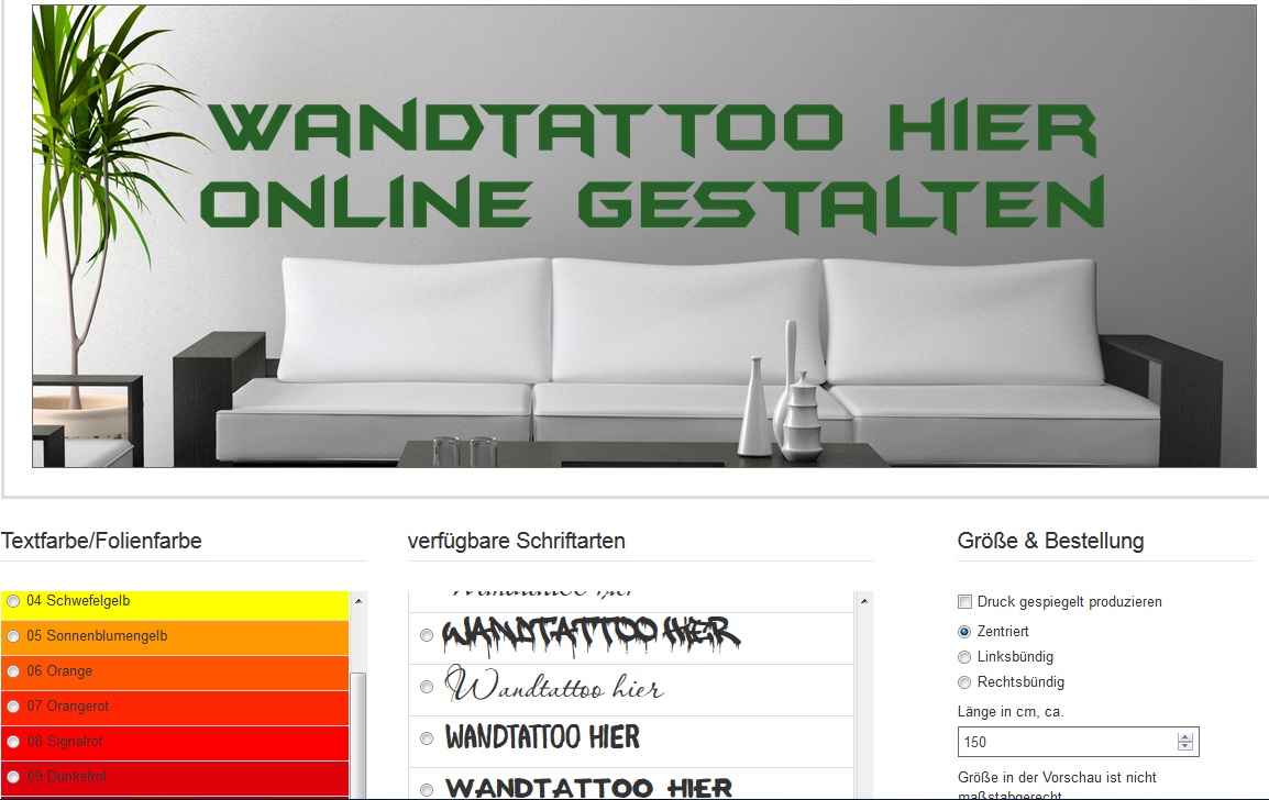 Wandtattoos selber gestalten