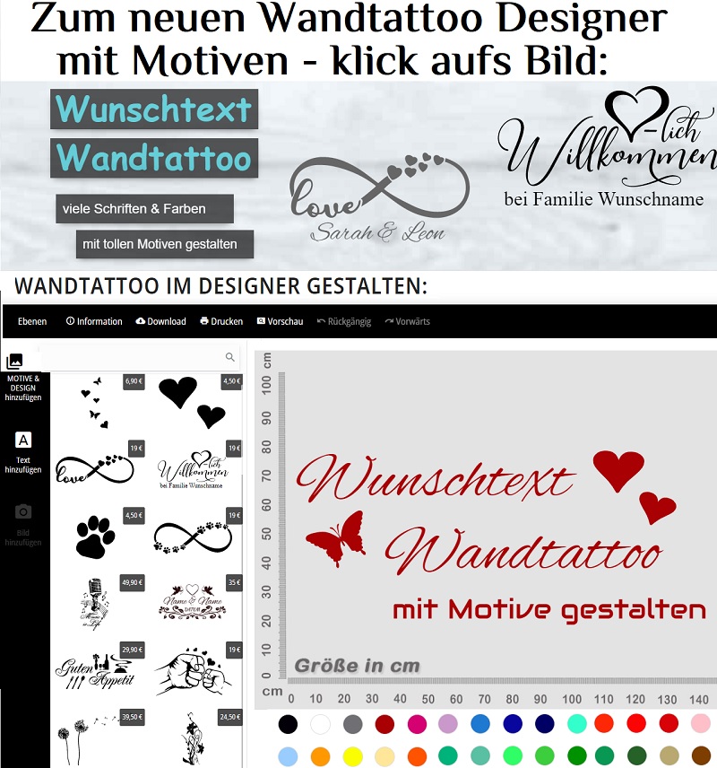 Wandtattoo selber gestalten Texte  Sprüche Wandsticker selbst machen