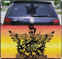 king rock peace auto aufkleber