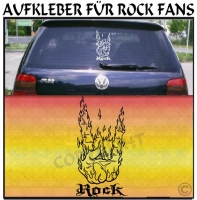 auto aufkleber devil rock hand