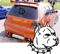 auto sticker pitbull hund