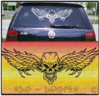 auto aufkleber decal totenkopf fliegender skull