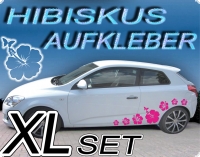 auto aufkleber hibiskus set