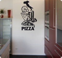 wand pizzeria kchen aufkleber pizza deko wandtattoos