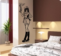 wandtattoo wand aufkleber police girl wandtattoos