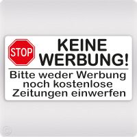 stop keine Werbung Aufkleber