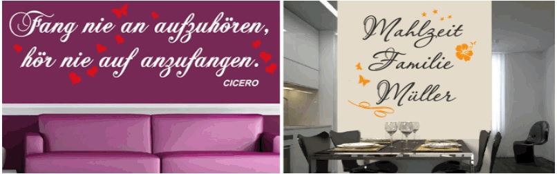 wandtattoo selber gestalten Text