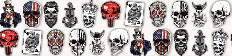 Totenkopf Aufkleber für Auto Motorhaube Skull 💀 Sticker Motorrad  Helm